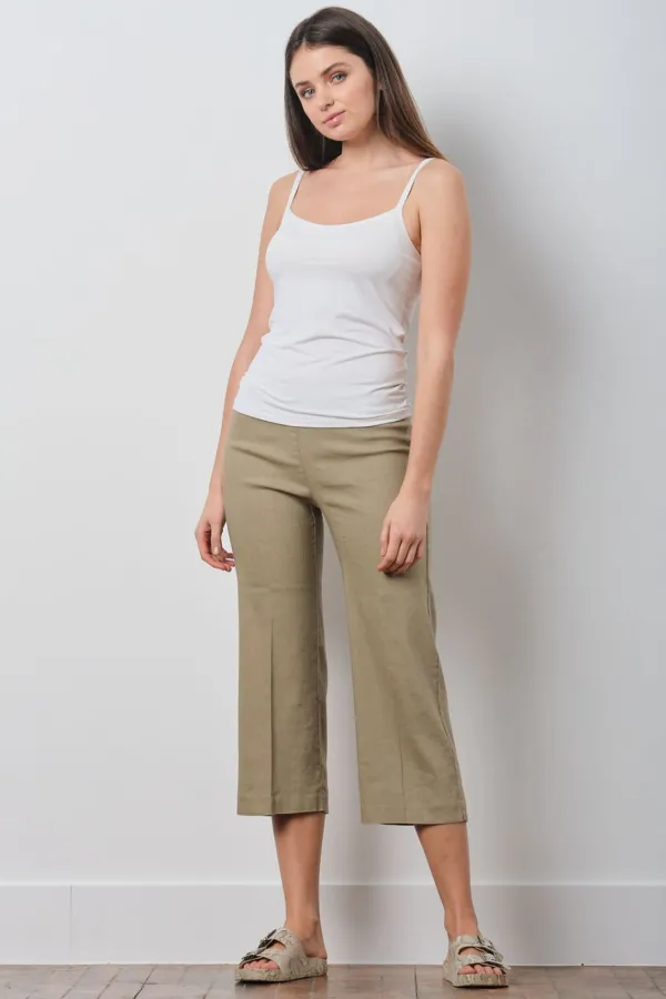 Pants*AVENUE MONTAIGNE Alex Linen Khaki