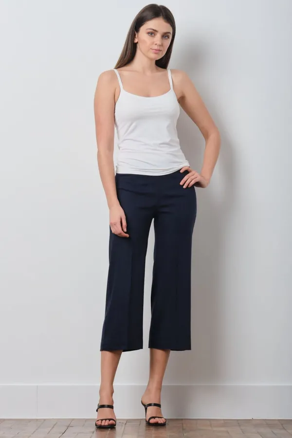 Pants*AVENUE MONTAIGNE Alex Linen Navy
