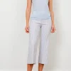 Pants*Avenue Montaigne Alex Linen Stripes Grey And Blue