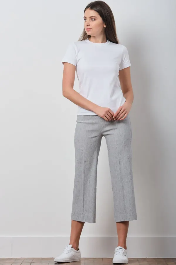Pants*AVENUE MONTAIGNE Alex Linen Stripes Hairline