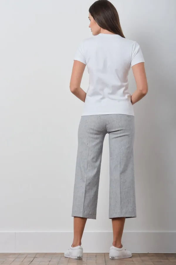 Pants*AVENUE MONTAIGNE Alex Linen Stripes Hairline