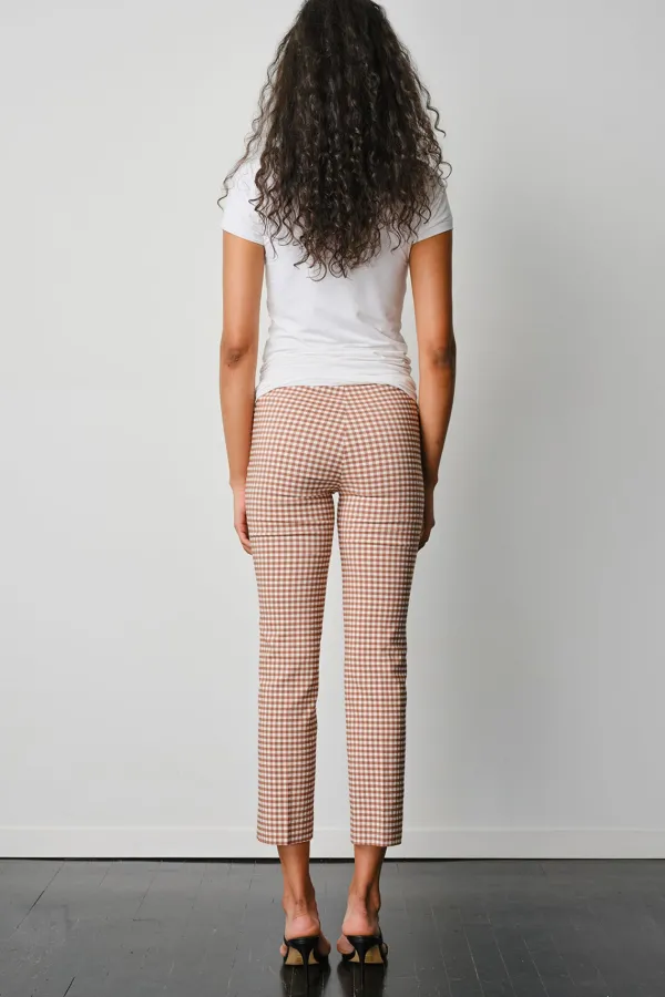 Pants*AVENUE MONTAIGNE Brigitte Check Cognac