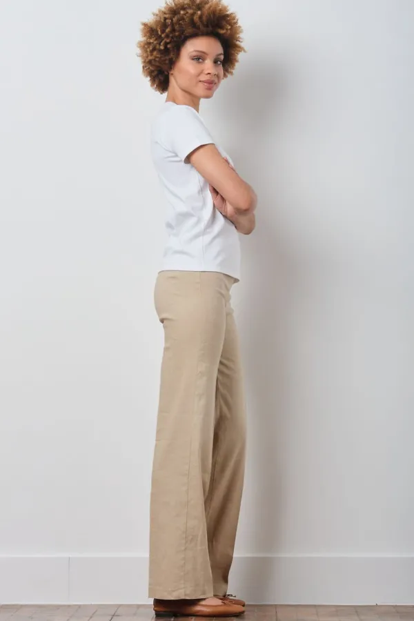 Pants*AVENUE MONTAIGNE Flavia Linen Khaki
