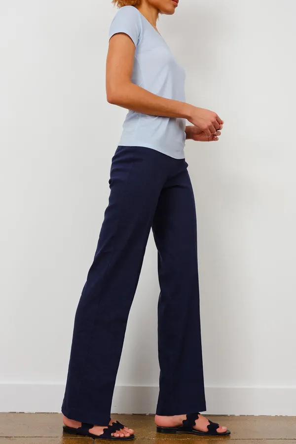 Pants*AVENUE MONTAIGNE Flavia Linen Navy