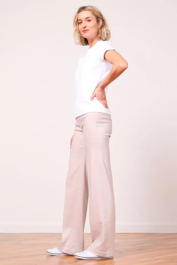 Pants*AVENUE MONTAIGNE Flavia Linen Oatmeal