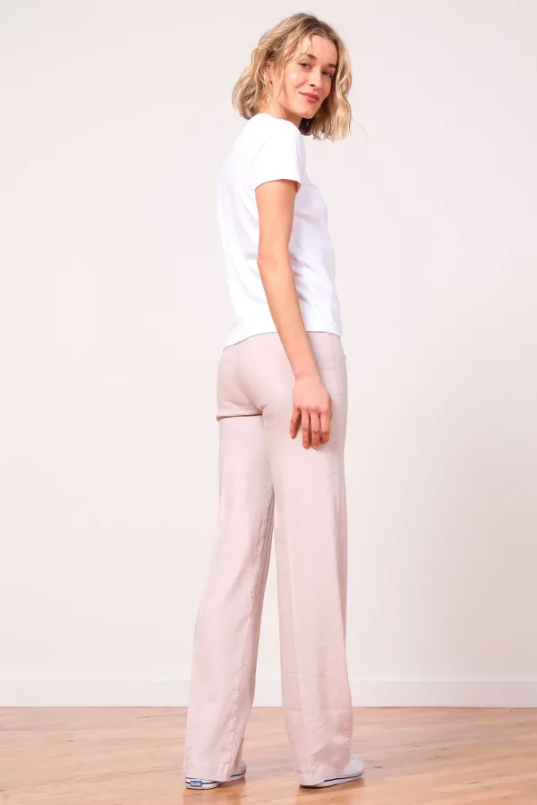 Pants*AVENUE MONTAIGNE Flavia Linen Oatmeal