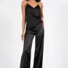 Pants*AVENUE MONTAIGNE Flavia Satin Black