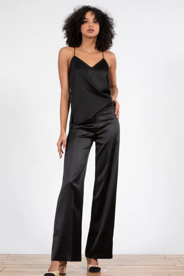 Pants*AVENUE MONTAIGNE Flavia Satin Black