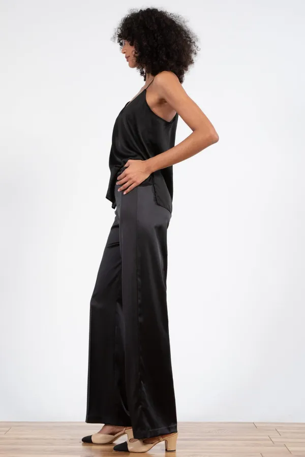 Pants*AVENUE MONTAIGNE Flavia Satin Black