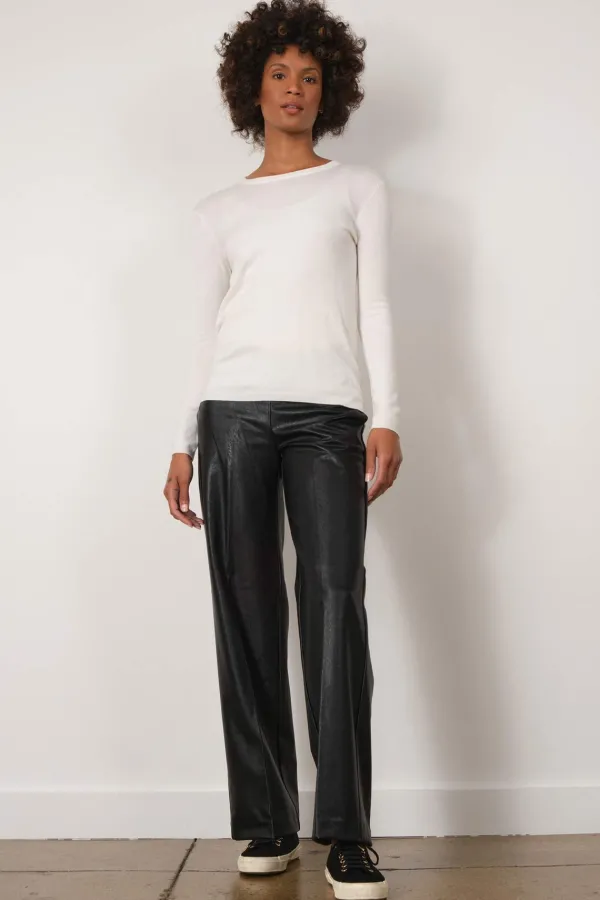 Pants*AVENUE MONTAIGNE Georges Pleather Black