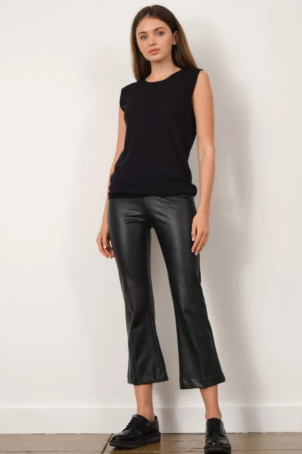 Pants*AVENUE MONTAIGNE Leo Pleather Black