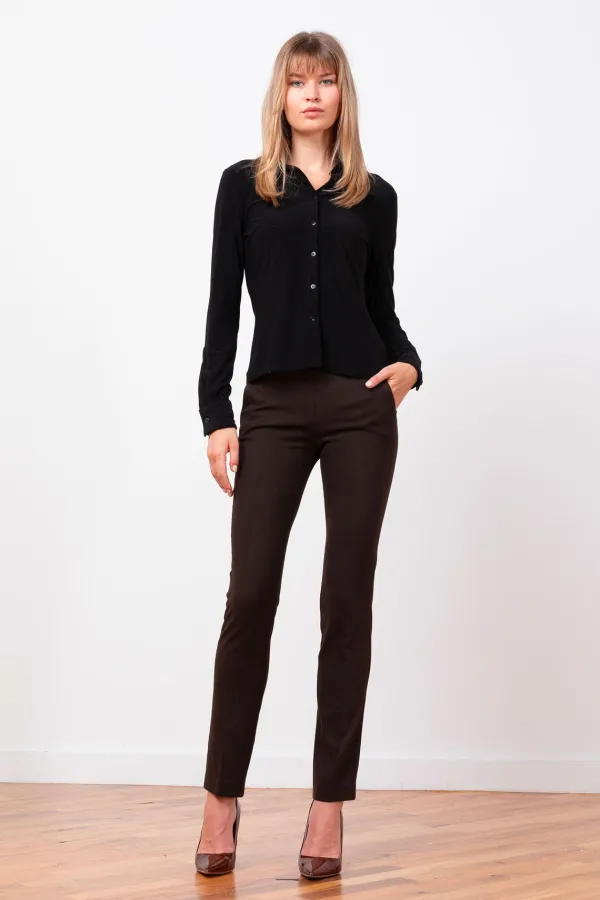 Pants*AVENUE MONTAIGNE Louis Flannel Brown