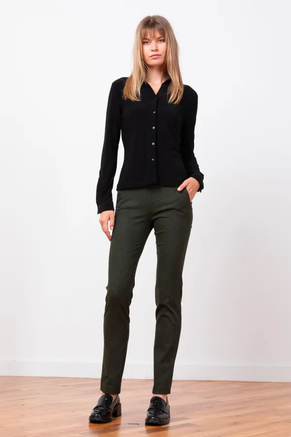 Pants*AVENUE MONTAIGNE Louis Flannel Olive Green