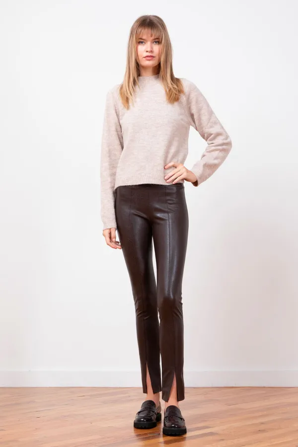 Pants*AVENUE MONTAIGNE Max Pleather Brown