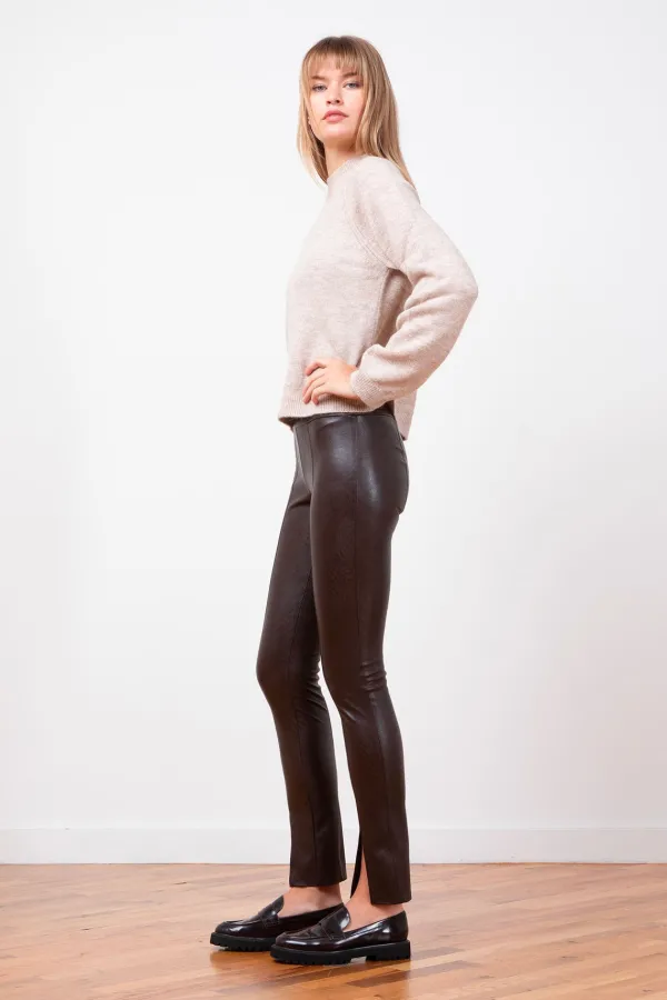 Pants*AVENUE MONTAIGNE Max Pleather Brown
