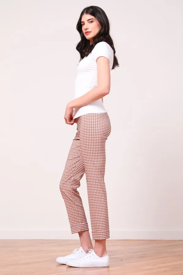 Pants*AVENUE MONTAIGNE Oliver Check Cognac