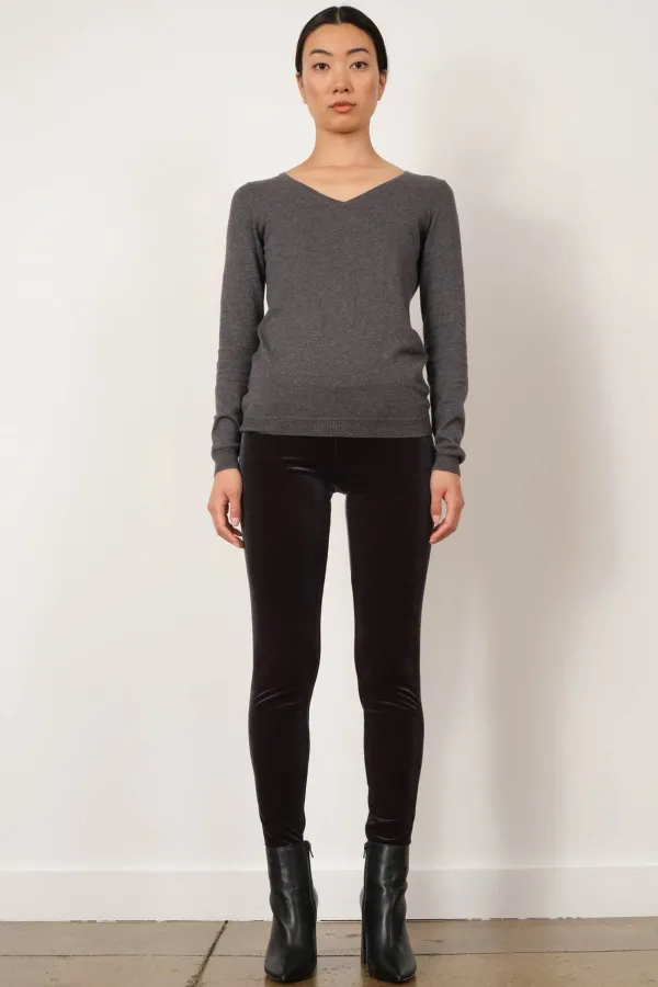 Pants*Avenue Montaigne Pull On Skinny Velvet Charcoal
