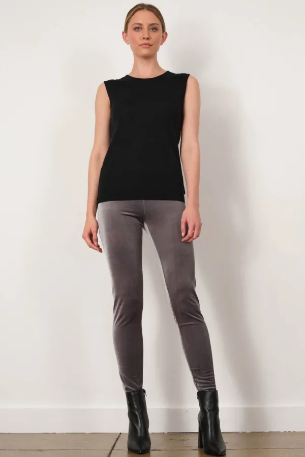 Pants*AVENUE MONTAIGNE Pull On Skinny Velvet Light Grey